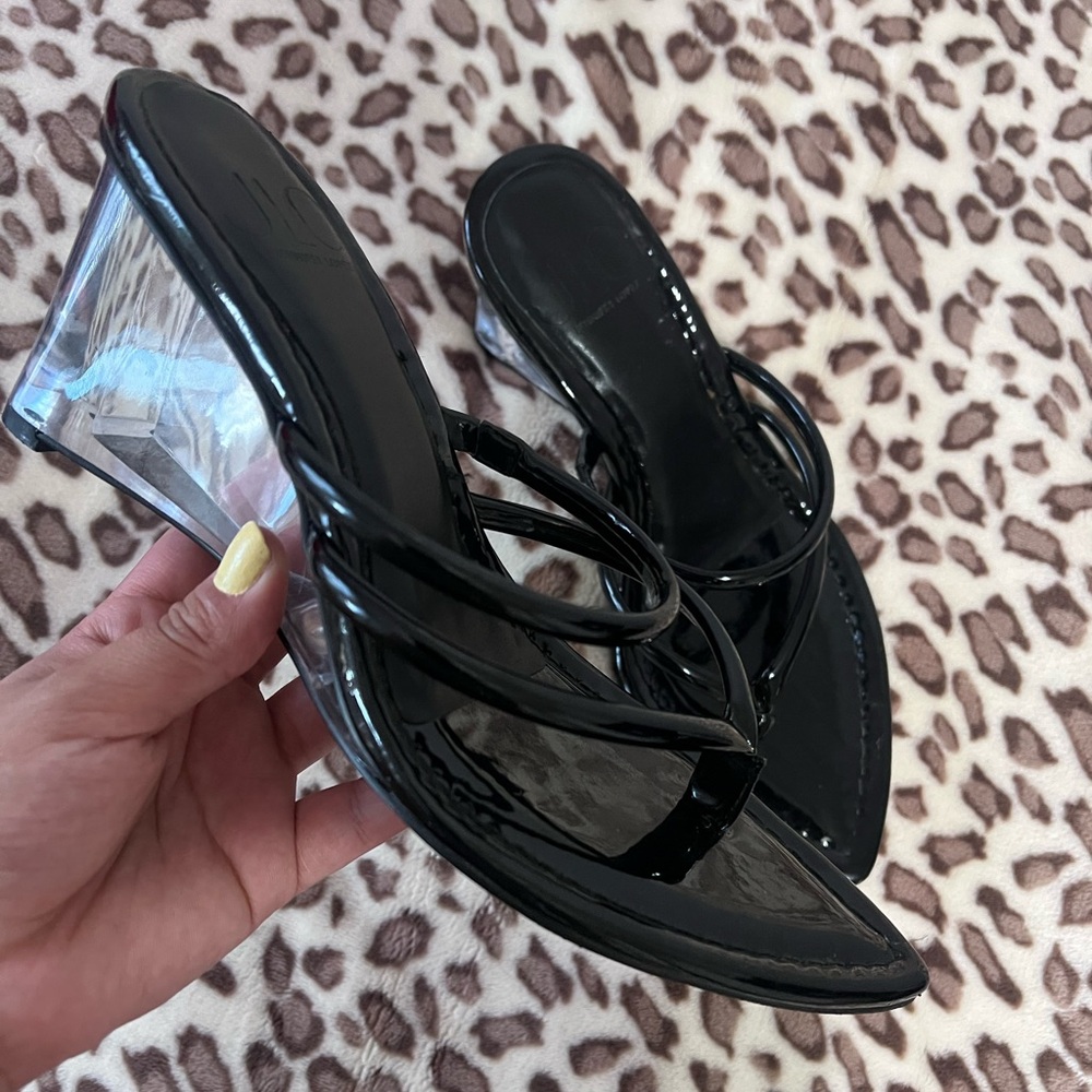 Jennifer Lopez Black and clear Heels